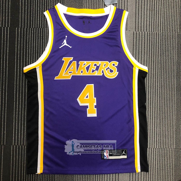 Camiseta Los Angeles Lakers Rajon Rondo NO 4 Statement Edition 2021-22 Violeta